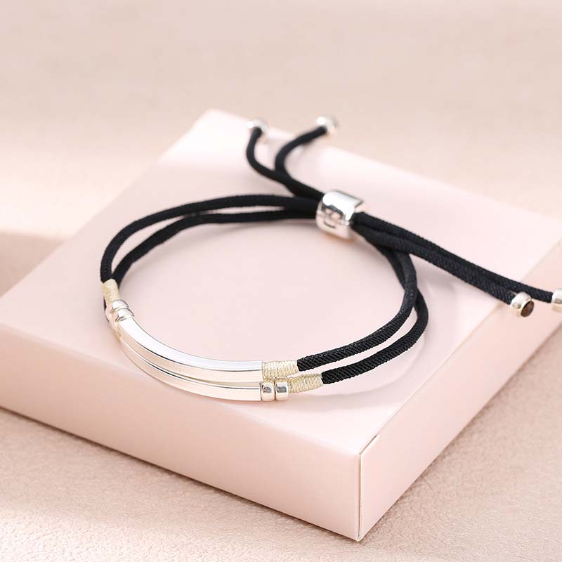 Fortune Jewel 925 Sterling Silver Red String Layered Braid Bracelet - Fortune Jewel