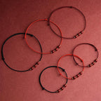 Fortune Jewel Natural Lucky Cinnabar Bead Blessing String Bracelet Anklet