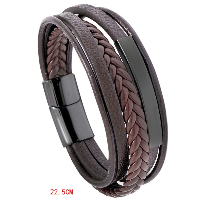 Fortune Jewel Simple Design Titanium Steel Leather Luck Bracelet