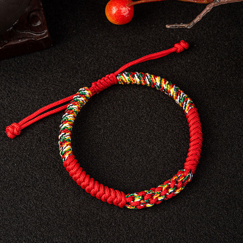 Fortune Jewel Tibetan Handmade Colorful King Kong Knot Luck Braid String Bracelet