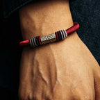 Fortune Jewel 925 Sterling Silver Om Mani Padme Hum Peace Red String Bracelet