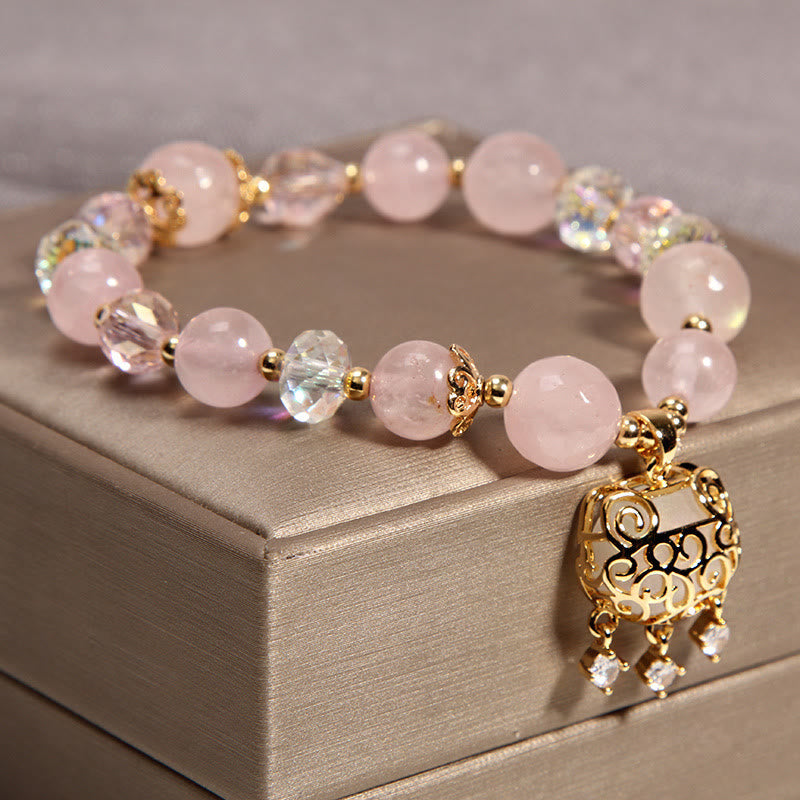 Fortune Jewel Natural Pink Crystal Soothing Protection Bracelet