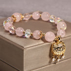 Fortune Jewel Natural Pink Crystal Soothing Protection Bracelet