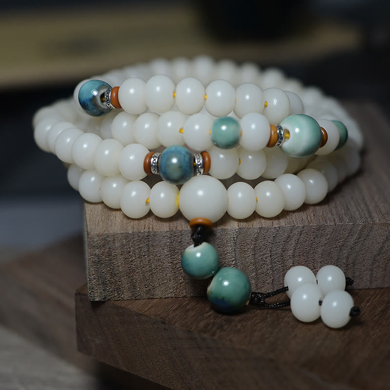 Fortune Jewel 108 Mala Beads Bodhi Seed Keep Away Evil Spirits Calm Bracelet