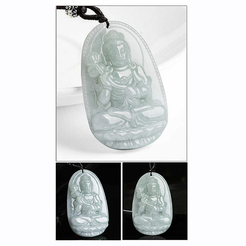 Fortune Jewel Chinese Zodiac Natal Buddha Jade Wealth Prosperity Necklace Pendant Fortune Jewel