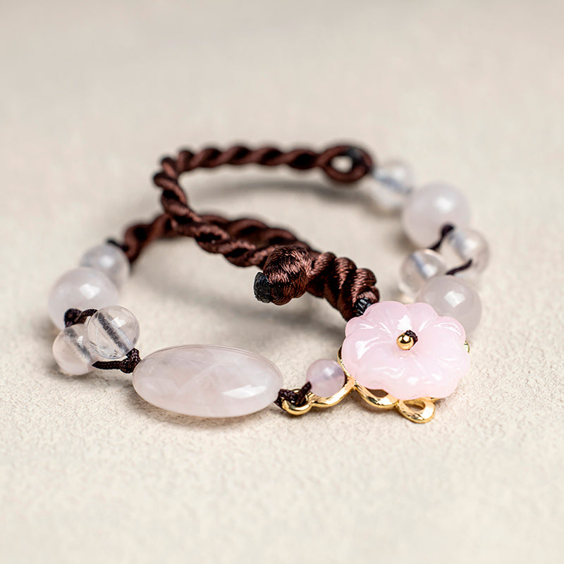 Fortune Jewel The Flower of Love Pink Crystal Soothing Anklet