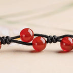 Fortune Jewel Red Agate Moss Agate Cinnabar Calm Bracelet