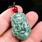 Buddha Stones Natural Jade 12 Chinese Zodiac Prosperity Necklace Pendant Fortune Jewel