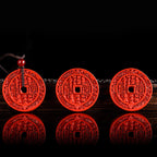 Fortune Jewel Natural Cinnabar Mountain Ghosts Spend Money Bagua Design Blessing Necklace Pendant