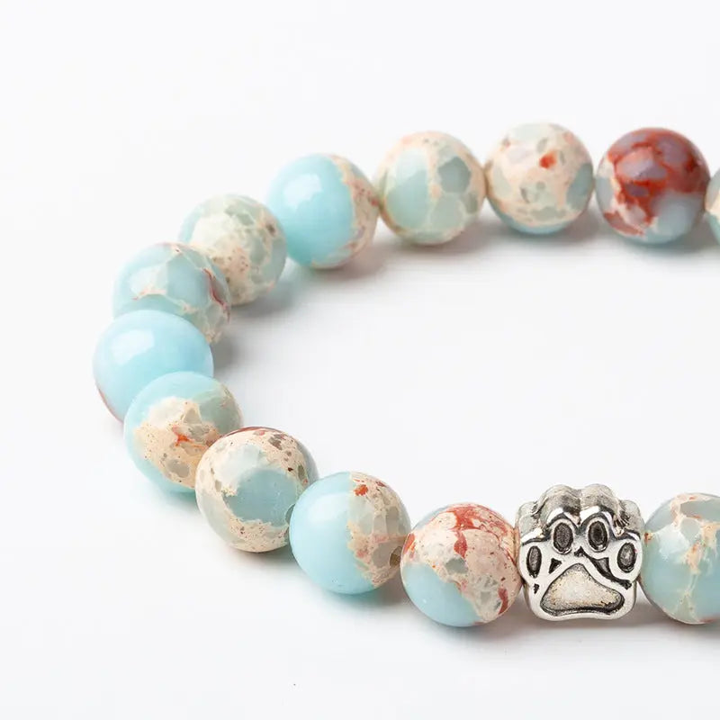 Indian Agate Green Agate Dog Paw Positive Calm Bracelet Fortune Jewel