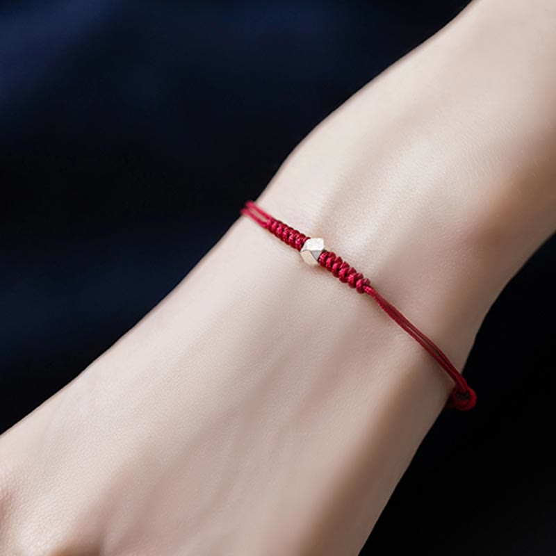 Fortune Jewel 925 Sterling Silver Luck Bead Protection Red String Braided Bracelet