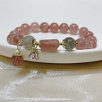Fortune Jewel Natural Strawberry Quartz Moonstone Love Bracelet