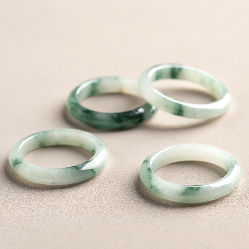 Fortune Jewel Natural Green Jade Luck Abundance Ring