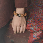 Fortune Jewel Tibet Bodhi Seed Dzi Bead Peace Charm Wrist Mala Bracelet