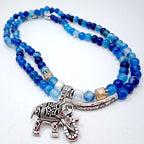 Fortune Jewel Natural Agate Elephant Buddha Hope Bracelet