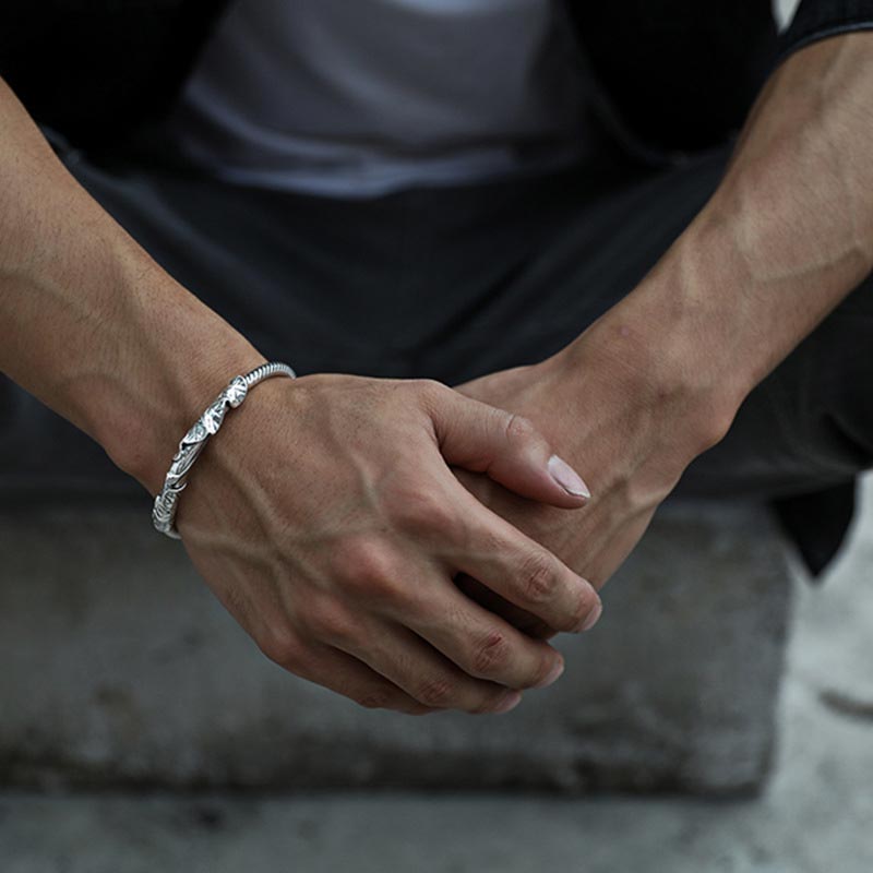 Fortune Jewel Tibetan Lotus White Copper Wealth Bracelet
