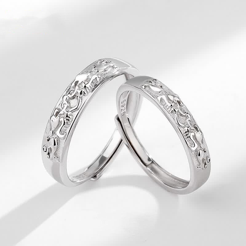 Fortune Jewel 925 Sterling Silver PiXiu Balance Adjustable Couple Ring
