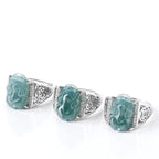 Fortune Jewel 925 Sterling Silver Fengshui Wealth Prosperity Jade PiXiu Luck Ring