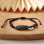 Fortune Jewel Handcrafted Tibetan Nine-eye Dzi Bead Protection Bracelet