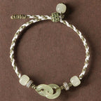 Fortune Jewel Natural Hetian Jade Peace Buckle Luck Braided Bracelet