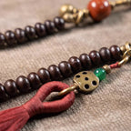 Fortune Jewel 108 Mala Beads Natural Tibet Purple Bodhi Seed Auspiciousness Bracelet