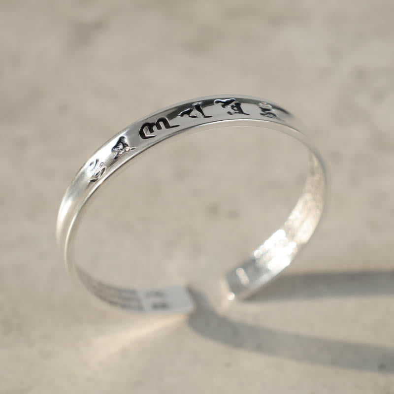 Fortune Jewel Tibetan Mantra White Copper Bracelet
