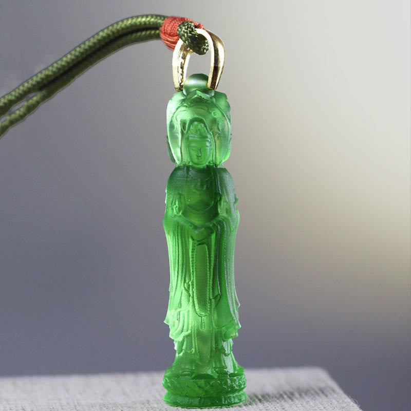 Fortune Jewel Avalokitesvara Buddha Liuli Harmony Necklace Fortune Jewel