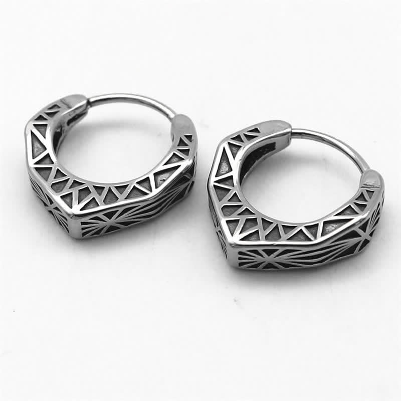 Fortune Jewel Viking Hoop Titanium Steel Balance Earrings