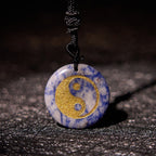 Fortune Jewel Various Crystal Amethyst Tiger Eye Green Aventurine Yin Yang Spiritual Necklace Pendant