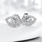 Fortune Jewel 925 Sterling Silver Evil Eye Symbol Protection Stud Earrings