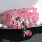 Fortune Jewel Cat Eye PiXiu Support Triple Wrap Bracelet