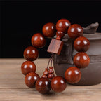 Fortune Jewel Tibetan Small Leaf Red Sandalwood Relaxation Bracelet