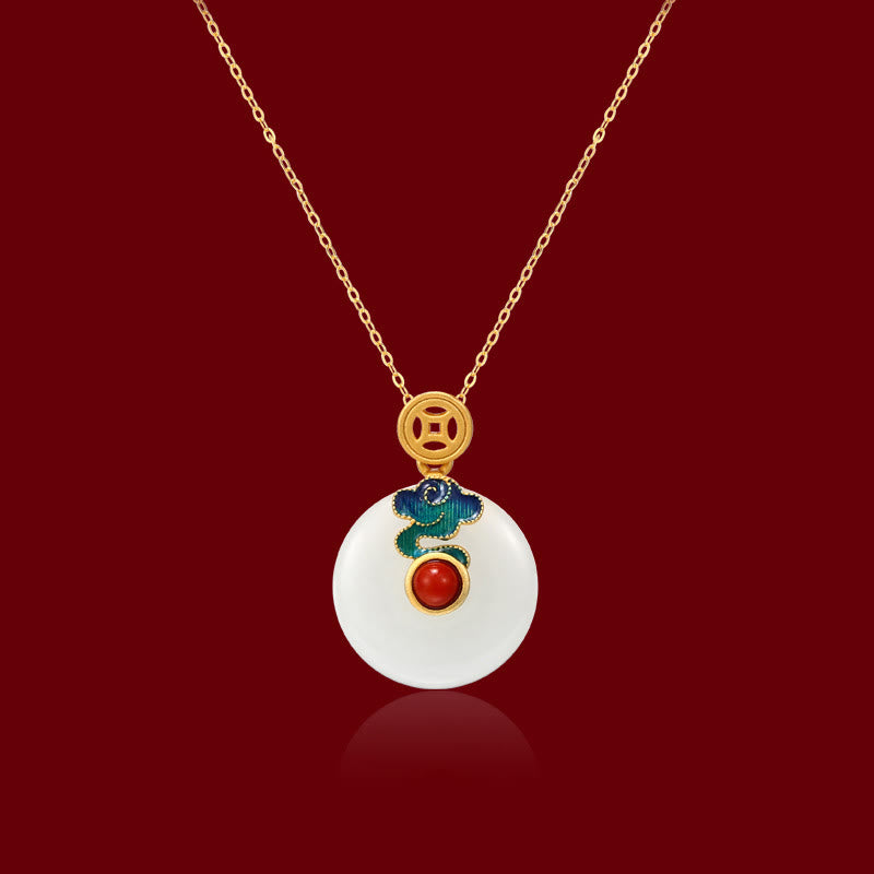 Fortune Jewel Jade Copper Coins Auspicious Clouds Prosperity Necklace Pendant Bracelet Ring Earrings