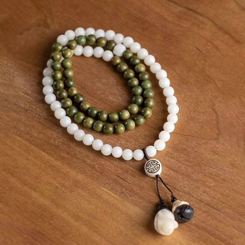 Fortune Jewel Natural Green Sandalwood Bodhi Seed Soothing Bracelet