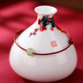 Fortune Jewel 925 Sterling Silver Plated Gold Hetian Jade Lotus Luck Red String Bracelet