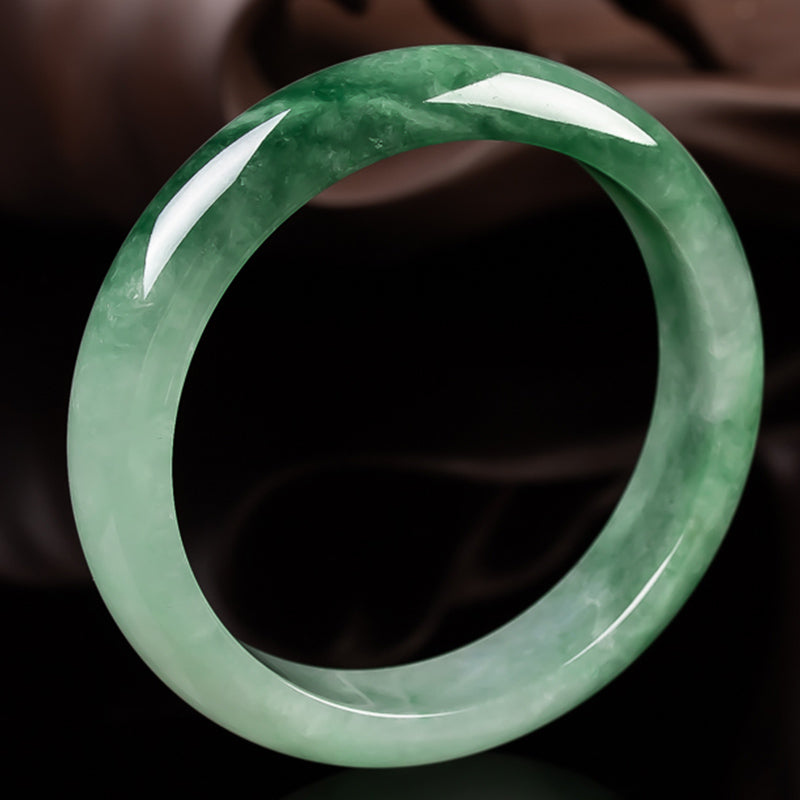 Fortune Jewel Natural Jade Fortune Blessing Bangle Bracelet