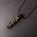 Fortune Jewel Tibet Ebony Wood Copper Balance Peace Necklace Pendant Fortune Jewel
