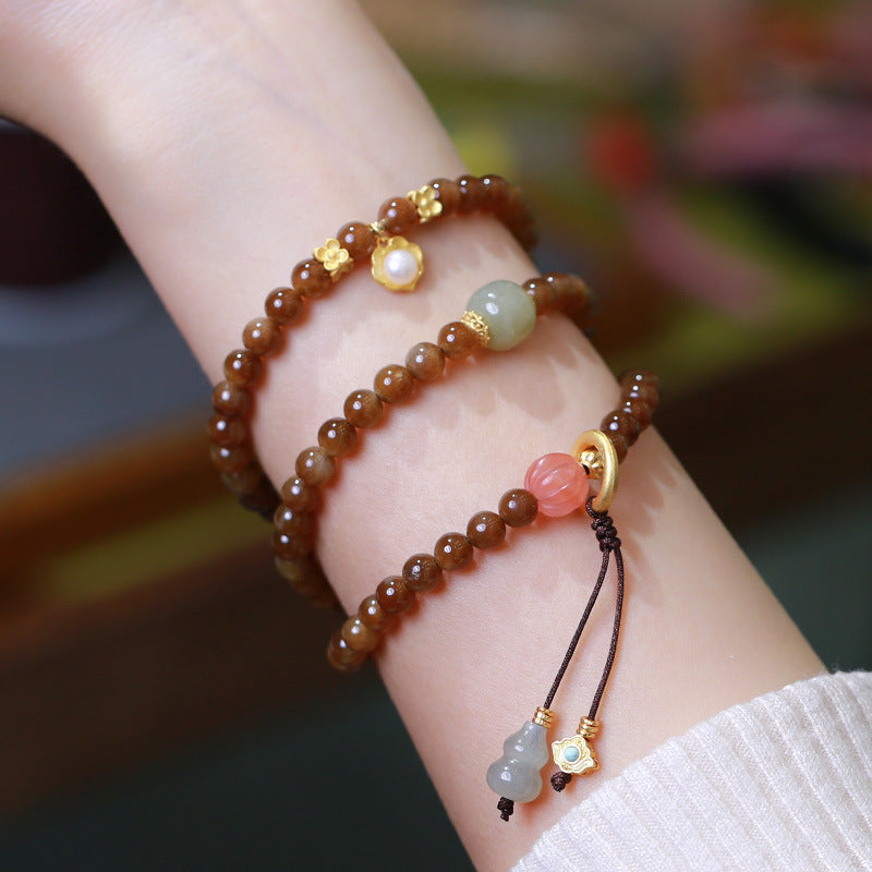 Fortune Jewel Jade Butterfly Gourd Prosperity Luck Bracelet Necklace