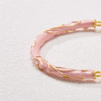 Fortune Jewel Sun Stone Golden Silk Jade Lily of the Valley Charm Positive Bracelet Bangle