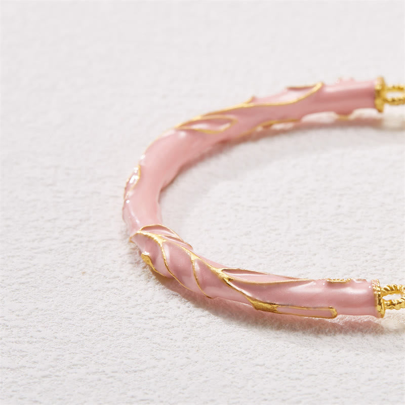 Fortune Jewel Sun Stone Golden Silk Jade Lily of the Valley Charm Positive Bracelet Bangle