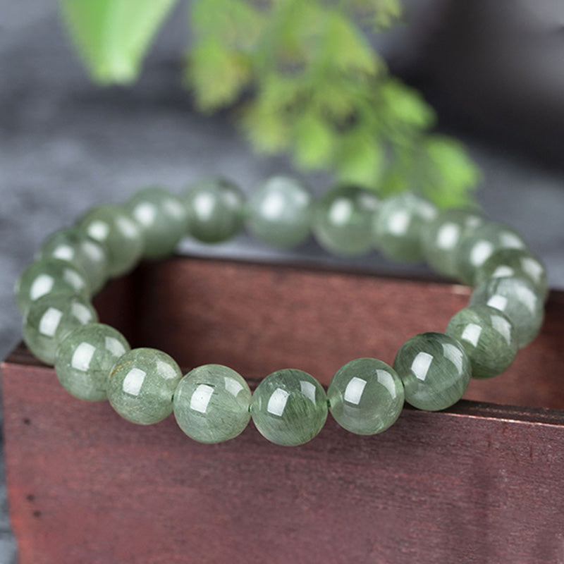 Fortune Jewel Natural Green Crystal Blessing Wealth Bracelet