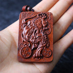 Fortune Jewel Natural Lightning Struck Jujube Wood PiXiu Copper Coin Good Fortune Necklace Pendant