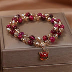 Fortune Jewel Red Tiger Eye Fox Protection Double Wrap Bracelet