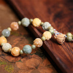 Fortune Jewel Bodhi Seed Lotus Green Sandalwood Wisdom Harmony Bracelet