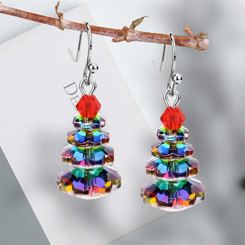 Fortune Jewel Various Crystals Christmas Tree Amethyst Peace Healing Drop Earrings