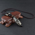 Fortune Jewel Nine-Eye Dzi Bead Wealth Protection Necklace
