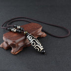 Fortune Jewel Nine-Eye Dzi Bead Wealth Protection Necklace