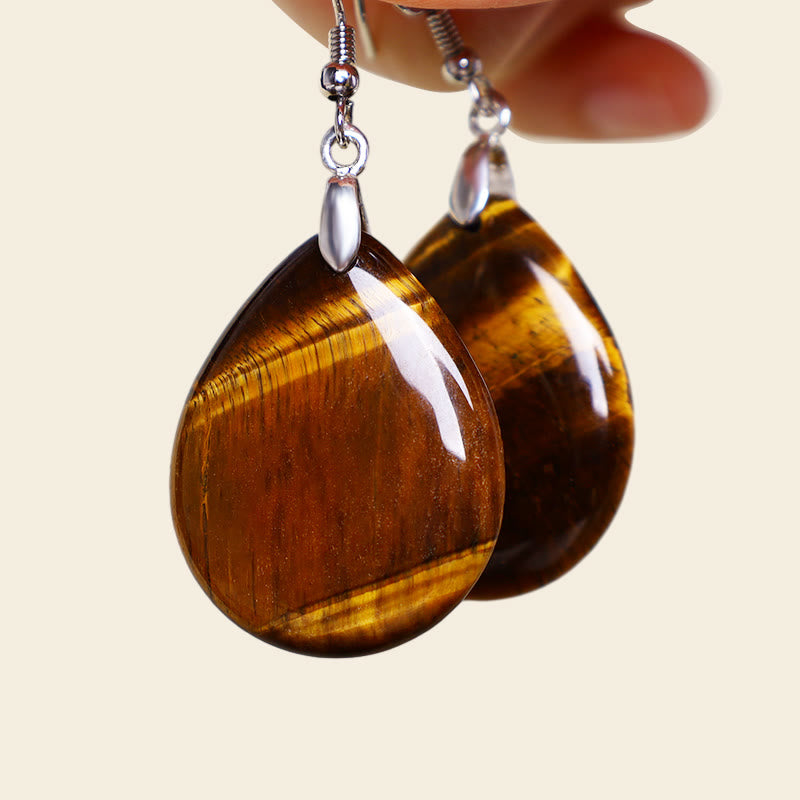 Fortune Jewel Natural Aventurine Dangle Healing Drop Earrings