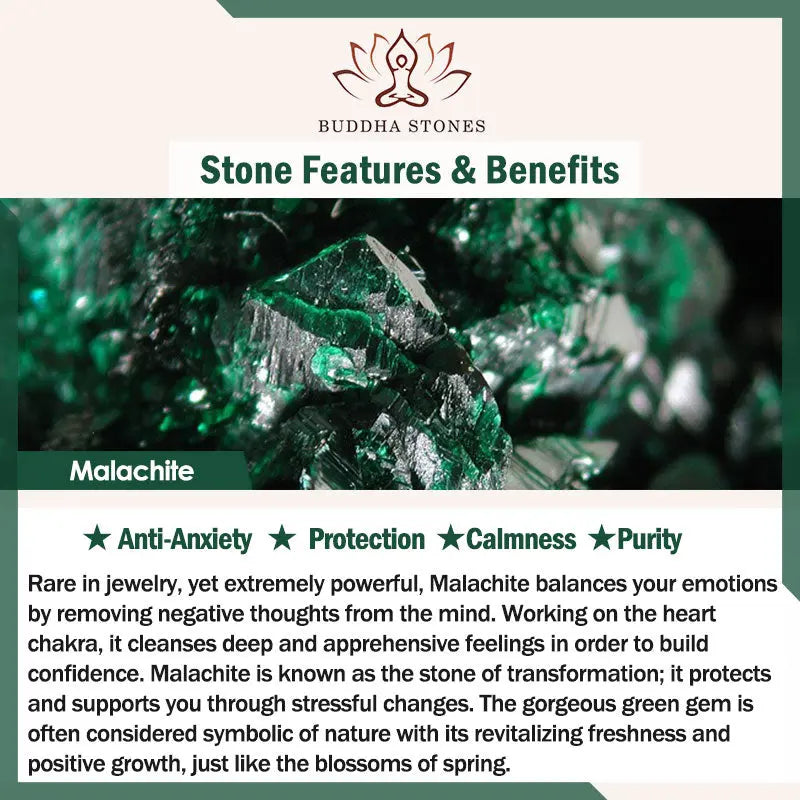 Fortune Jewel 3mm Natural Malachite Ultra-thin Beads Anti-anxiety Bracelet Fortune Jewel
