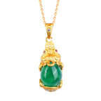 Fortune Jewel Natural Jade PiXiu Balance Necklace